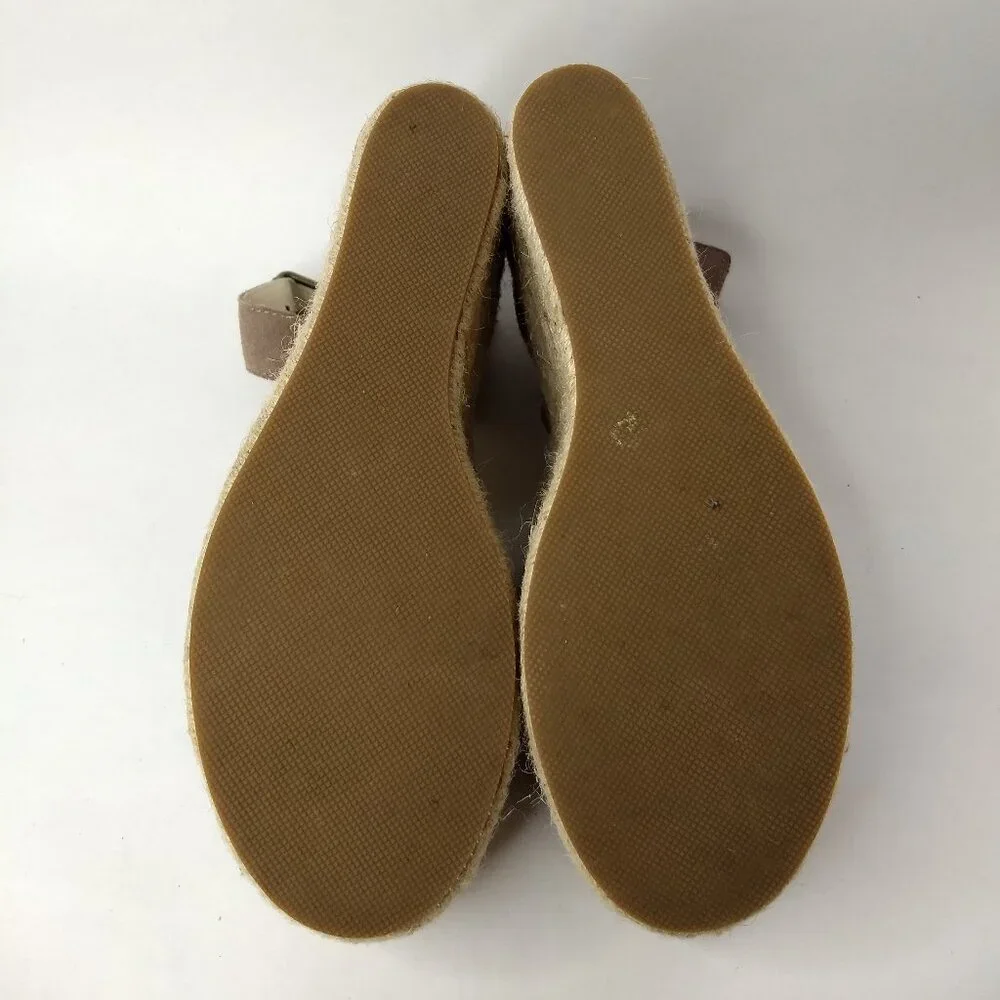 Soludos Positano Platform Rope Wedge Sandals Espadrilles Suede Leather Size 7.5